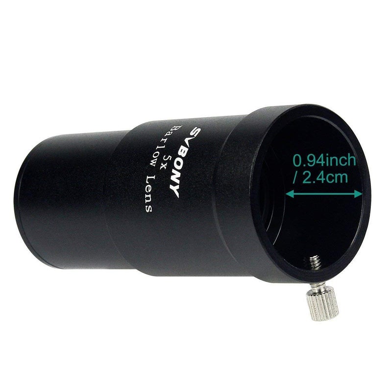 SVBONY Telescope Barlow Lens 5X, 1.25 Inch Telescope Accessory, Fully Multi Coated Broadband Green Film Barlow Lens 5X for Astronomy & Astrophotography - Image 3